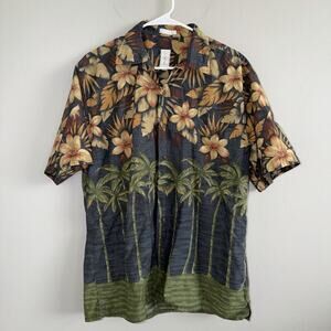 Burma Bibas Men’s M Button Up Hawaiian Shirt Cotton Hibiscus Tropical 60 Singles